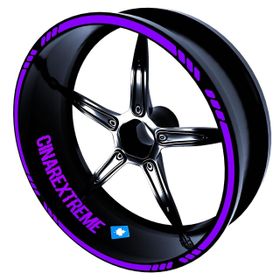 Çınar Extreme 4 Parçalı Kesikli Tasarımlı Patlıcan Moru Jant Şeridi Sticker