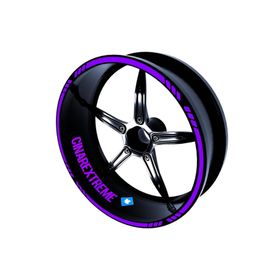 Çınar Extreme 4 Parçalı Kesikli Tasarımlı Patlıcan Moru Jant Şeridi Sticker