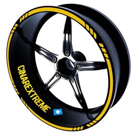 Çınar Extreme 4 Parçalı Kesikli Tasarımlı Reflektif Sarı Jant Şeridi Sticker