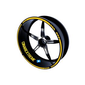 Çınar Extreme 4 Parçalı Kesikli Tasarımlı Reflektif Sarı Jant Şeridi Sticker