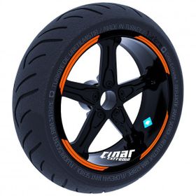 Çınar Extreme Double Stripe Tasarımlı Alev Turuncusu Jant Şeridi Sticker