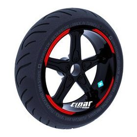 Çınar Extreme Double Stripe Tasarımlı Bayrak Kırmızı Jant Şeridi Sticker