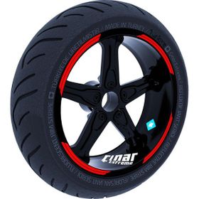 Çınar Extreme Double Stripe Tasarımlı Bayrak Kırmızı Jant Şeridi Sticker