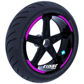 Çınar Extreme Double Stripe Tasarımlı Gül Pembesi Jant Şeridi Sticker