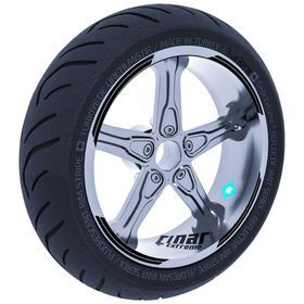 Çınar Extreme Double Stripe Tasarımlı Jet Siyah Jant Şeridi Sticker