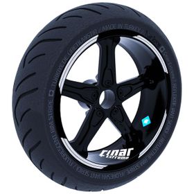 Çınar Extreme Double Stripe Tasarımlı Reflektif Gri Jant Şeridi Sticker