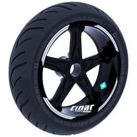 Çınar Extreme Double Stripe Tasarımlı Reflektif Gri Jant Şeridi Sticker