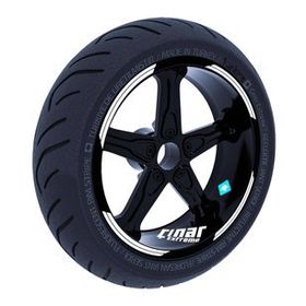 Çınar Extreme Double Stripe Tasarımlı Süt Beyaz Jant Şeridi Sticker