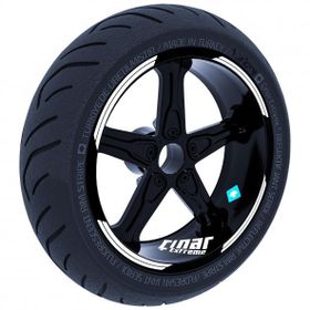 Çınar Extreme Double Stripe Tasarımlı Süt Beyaz Jant Şeridi Sticker
