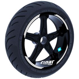 Çınar Extreme Double Stripe Tasarımlı Süt Beyaz Jant Şeridi Sticker