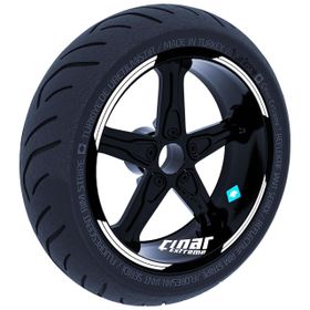 Çınar Extreme Double Stripe Tasarımlı Süt Beyaz Jant Şeridi Sticker