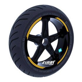Çınar Extreme Double Stripe Tasarımlı Yaldızlı Gold Jant Şeridi Sticker