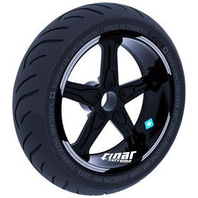 Çınar Extreme Double Stripe Tasarımlı Yaldızlı Gümüş Jant Şeridi Sticker