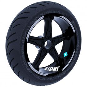 Çınar Extreme Double Stripe Tasarımlı Yaldızlı Gümüş Jant Şeridi Sticker