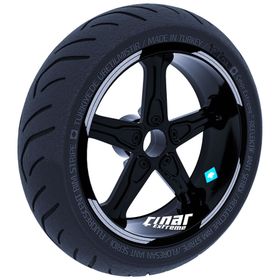 Çınar Extreme Double Stripe Tasarımlı Yaldızlı Gümüş Jant Şeridi Sticker