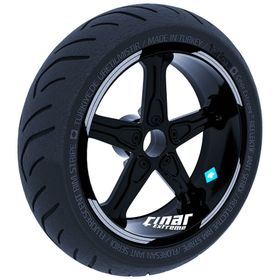 Çınar Extreme Double Stripe Tasarımlı Yaldızlı Gümüş Jant Şeridi Sticker