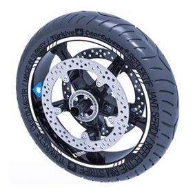 Çınar Extreme Floresan Beyaz 4 Parçalı Kesikli Jant Şeridi Sticker