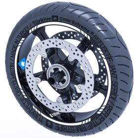 Çınar Extreme Floresan Beyaz 4 Parçalı Kesikli Jant Şeridi Sticker