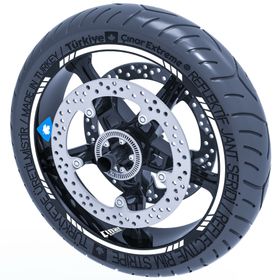 Çınar Extreme Floresan Beyaz 4 Parçalı Kesikli Jant Şeridi Sticker