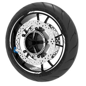 Çınar Extreme Floresan Beyaz 4 Parçalı Keskin Jant Şeridi Sticker