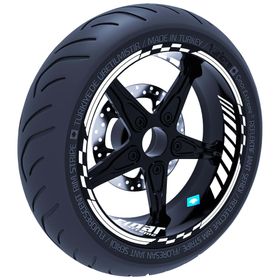 Çınar Extreme Floresan Beyaz Moto GP İç Dış Jant Şeridi Takım Sticker