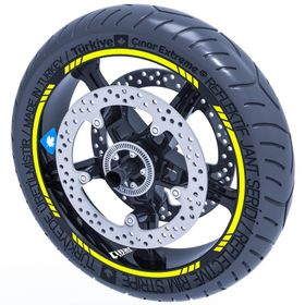 Çınar Extreme Floresan Sarı 4 Parçalı Kesikli Jant Şeridi Sticker