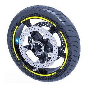 Çınar Extreme Floresan Sarı 4 Parçalı Kesikli Jant Şeridi Sticker