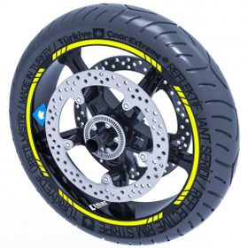Çınar Extreme Floresan Sarı 4 Parçalı Kesikli Jant Şeridi Sticker