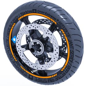 Çınar Extreme Floresan Turuncu 4 Parçalı Kesikli Jant Şeridi Sticker