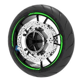 Çınar Extreme Floresan Yeşil 4 Parçalı Keskin Jant Şeridi Sticker