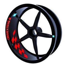 Çınar Extreme Gp Flag Damalı Bayrak Kırmızı İç Jant Şeridi Sticker