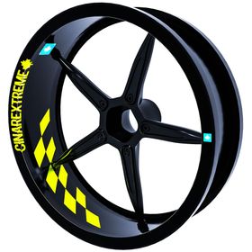 Çınar Extreme Gp Flag Damalı Floresan Sarı İç Jant Şeridi Sticker