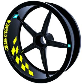 Çınar Extreme Gp Flag Damalı Floresan Sarı İç Jant Şeridi Sticker
