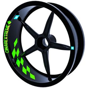 Çınar Extreme Gp Flag Damalı Floresan Yeşil İç Jant Şeridi Sticker