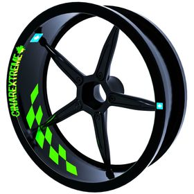 Çınar Extreme Gp Flag Damalı Floresan Yeşil İç Jant Şeridi Sticker