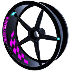 Çınar Extreme Gp Flag Damalı Gül Pembesi İç Jant Şeridi Sticker