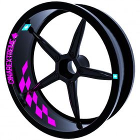 Çınar Extreme Gp Flag Damalı Gül Pembesi İç Jant Şeridi Sticker