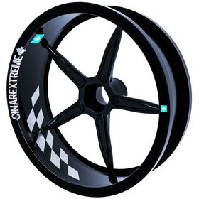 Çınar Extreme Gp Flag Damalı Yaldızlı Gümüş İç Jant Şeridi Sticker
