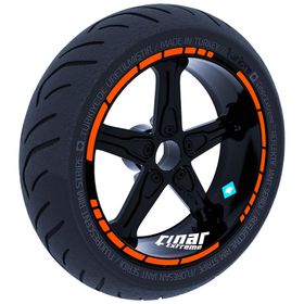 Çınar Extreme Moto GP Stili Alev Turuncusu Jant Şeridi Sticker