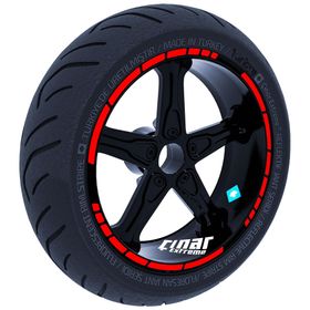 Çınar Extreme Moto GP Stili Bayrak Kırmızı Jant Şeridi Sticker