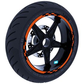 Çınar Extreme Moto GP Yarış Bayraklı Alev Turuncusu Jant Şeridi Sticker