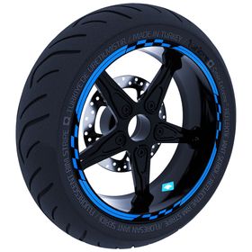 Çınar Extreme Moto GP Yarış Bayraklı Azur Mavi Jant Şeridi Sticker