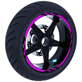 Çınar Extreme Moto GP Yarış Bayraklı Gül Pembesi Jant Şeridi Sticker