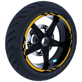 Çınar Extreme Moto GP Yarış Bayraklı Limon Sarısı Jant Şeridi Sticker