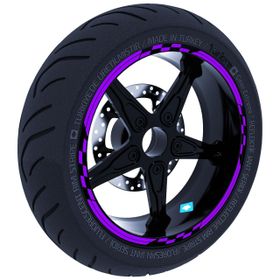 Çınar Extreme Moto GP Yarış Bayraklı Patlıcan Moru Jant Şeridi Sticker