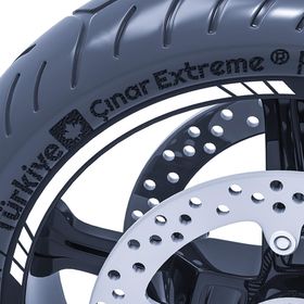 Çınar Extreme Reflektif Beyaz Gri 4 Parçalı Kesikli Jant Şeridi Sticker