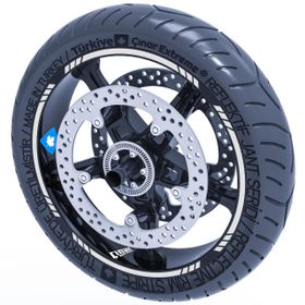 Çınar Extreme Reflektif Beyaz Gri 4 Parçalı Kesikli Jant Şeridi Sticker
