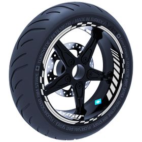 Çınar Extreme Reflektif Beyaz Gri Moto GP İç Dış Jant Şeridi Takım Sticker