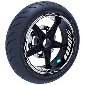 Çınar Extreme Reflektif Beyaz Gri Moto GP İç Dış Jant Şeridi Takım Sticker