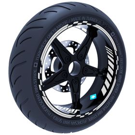 Çınar Extreme Reflektif Beyaz Gri Moto GP İç Dış Jant Şeridi Takım Sticker